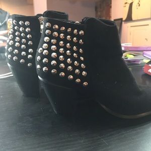 Black studded booties